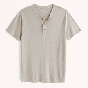 Abercrombie Summer Linen-Blend Henley Tee